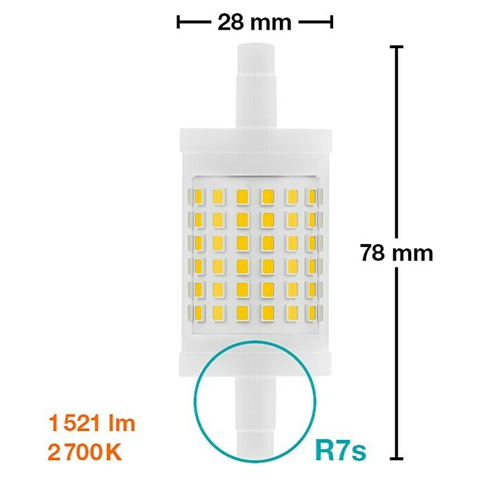 Osram Star Bombilla LED R7S (R7s, No regulable, Blanco cálido, 1.521 lm, 11,5 W) | BAUHAUS