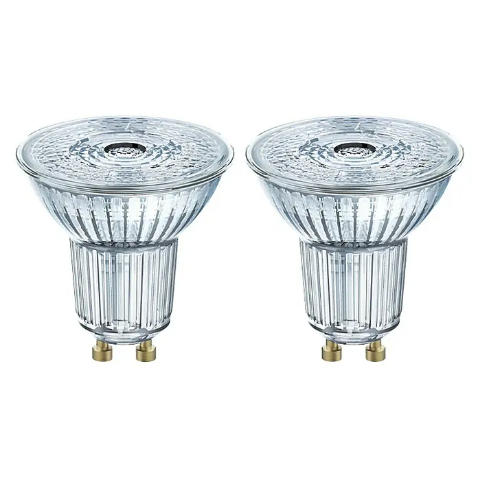 Osram Star LED-Lampen Set Reflektor GU10 - GU10, Nicht Dimmbar, Warmweiß, 350 lm, 4,3 W, 2 Stk. - Zwei transparente LED-Reflektorlampen mit GU5.3-Sockel für energiesparende Beleuchtung.