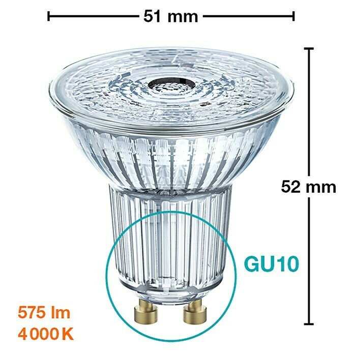 Osram Star Bombilla reflectora LED (6,9 W, 36°, Color de luz: Blanco neutro, No regulable)
