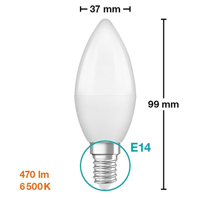 Osram Star LED svjetiljka (E14, 5,5 W, null, 470 lm)