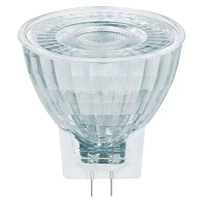 Osram Star Bombilla LED - GU4, No regulable, Blanco cálido, 345 lm, 3,5 W - Bombilla de foco de vidrio facetado transparente con dos pines en la base.