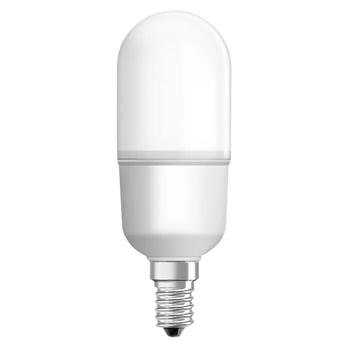 Osram Star Bombilla LED Stick - E14, No regulable, Blanco cálido, 806 lm, 8 W - Bombilla LED cilíndrica blanca con casquillo de rosca.