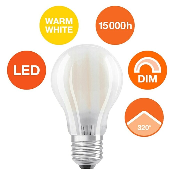 Osram Retrofit LED žarulja  (E27, Može se prigušiti, Topla bijela, 1.521 lm, 12 W) | BAUHAUS