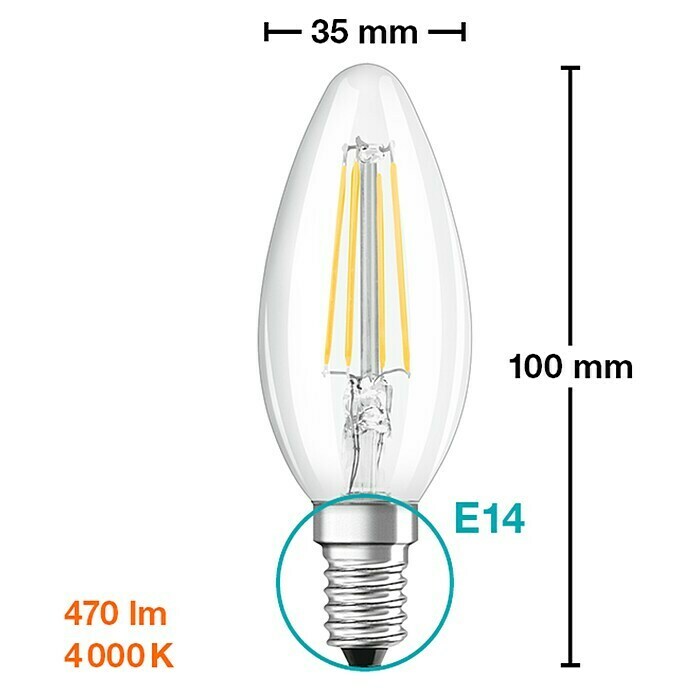 Osram Star LED svjetiljka (4 W, E14, Neutralno bijelo, Bez prigušivanja, 3 kom)