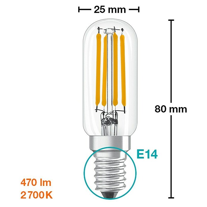 Osram LED žarulja Special T26  (E14, Bez prigušivanja, Topla bijela, 470 lm, 4 W) | BAUHAUS