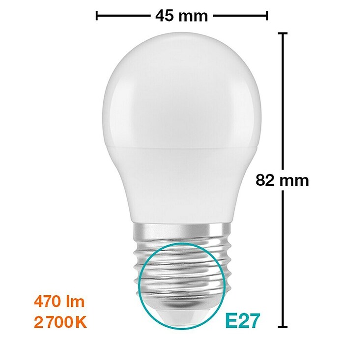 Osram Star LED žarulja CLP40  (E27, Bez prigušivanja, Topla bijela, 470 lm, 5,5 W) | BAUHAUS