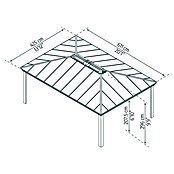 Palram – Canopia Standard-Pavillon Dallas (B x T: 425 x 611 cm, Material Gestell: Aluminium, Anthrazit) | BAUHAUS
