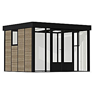 Palram – Canopia Gartenhaus Copenhagen Gardenstudio (Außenmaß inkl. Dachüberstand (B x T): 351 x 287 cm, Kunststoff, Schwarz)