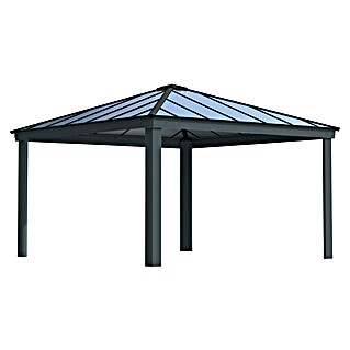 Palram – Canopia Gartenlaube Dallas (B x T: 422 x 422 cm, Material Gestell: Aluminium, Anthrazit)