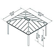 Palram – Canopia Standard-Pavillon Dallas (B x T: 422 x 484 cm, Material Gestell: Aluminium, Anthrazit) | BAUHAUS