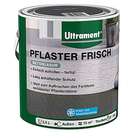 Ultrament Betonlasur Pflaster Frisch (Anthrazit, 2,5 l)