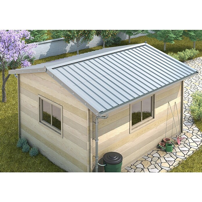 Sarei Piccolo Dachblech Fassadenblech (118 cm x 58,5 cm x 0,6 mm, Natur)