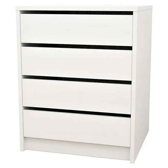 Meka Block Cajonera K-9463 - L x An x Al: 44 x 50 x 61,4 cm, Blanco, Número de cajones: 4 ud. - Cómoda con cuatro cajones en acabado blanco, perfecta para almacenamiento extra y organización en cualquier habitación.