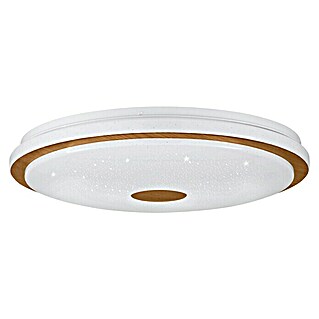 Eglo LED-Deckenleuchte rund Lanciano 1 (Ø x H: 48 x 8 cm, 35 W, Neutralweiß, Braun / Weiß)