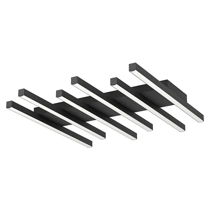 Eglo LED-Deckenleuchte Padulari - L x B x H: 47 x 47 x 50 cm, 4,26 W, Schwarz, Neutralweiß - Eine moderne Deckenleuchte mit linearem Design und abwechselnden schwarzen und weißen Lichtelementen, die ein elegantes Ambiente schafft.