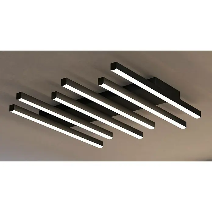 Eglo LED-Deckenleuchte Padulari - L x B x H: 47 x 47 x 50 cm, 4,26 W, Schwarz, Neutralweiß - Moderne Deckenleuchte mit linearem Design und LED-Beleuchtung für stilvolle Innenräume.