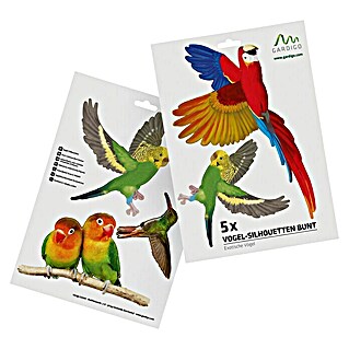 Gardigo Fensteraufkleber exotische Vögel (Bunt/Schwarz)