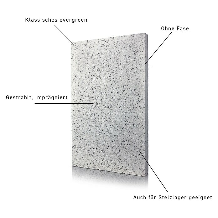 Terrassenplatte Bianco Nero (Bianco Nero, 40 x 60 x 4 cm, Beton, 2D Optik)