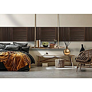 FibroTech Akustikpaneel SQUARE (Smoked Oak, 520 x 520 x 22 mm, Anzahl Paneele: 2 Stk.)