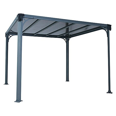 Palram – Canopia Pavillon Milano 3000 (B x T: 308 x 308 cm, Farbe Gestell: Anthrazit, Aluminium)