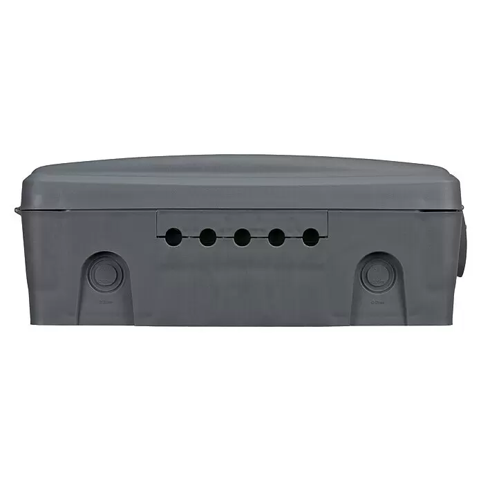Brennenstuhl Kabelbox - L x B x H: 34 x 23 x 12,5 cm, IP54 - Dunkelgraue Kunststoff-Anschlussdose mit mehreren Kabelauslässen für 20mm und 25mm Leitungen.