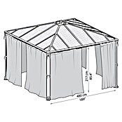 Palram Vorhang für Pavillon Palermo 4300 (4,8 x 2,17 m, Polyester)