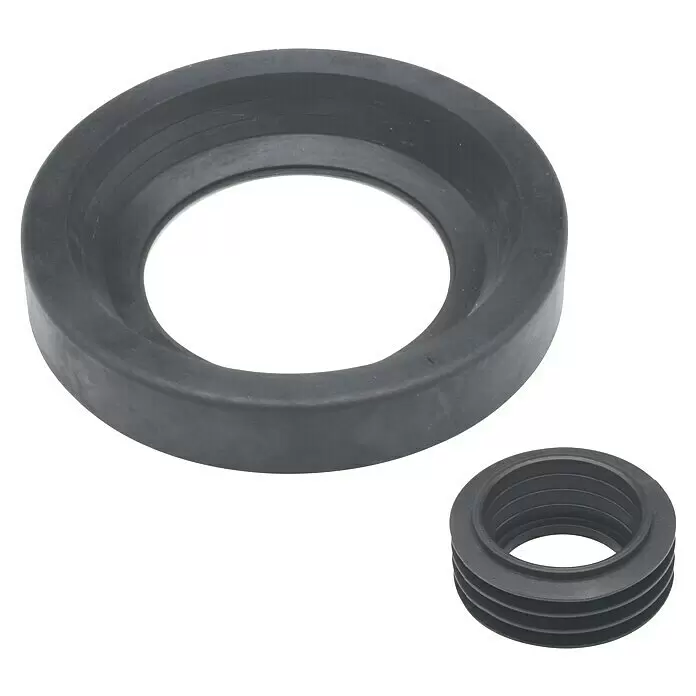 Gummidichtung - Durchmesser: 135 mm, Schwarz - Dunkelgraue Gummidichtringe; einer groß, einer gerippt.