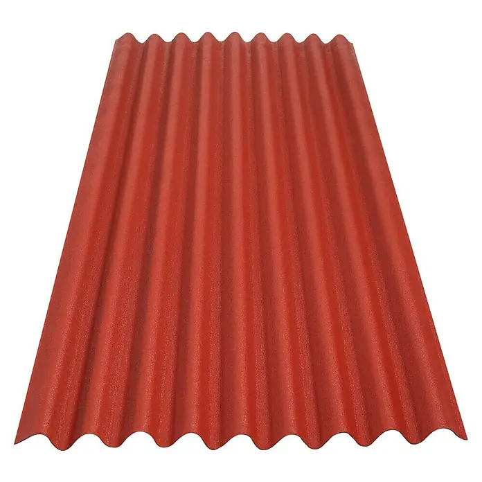 Onduline Wellplatte Base - 200 cm x 85,5 cm x 2,6 mm, Sonstiges, Rot - Wellblech aus rotem Metall, ideal für Dacheindeckungen und Außenanwendungen mit langlebiger Beschichtung.