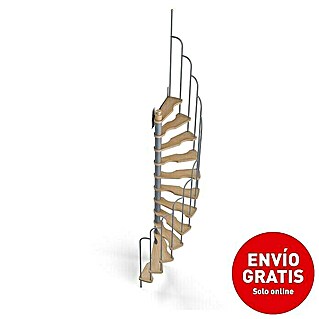 Sogem Escalera de caracol Kronos (Diámetro: 120 cm, Color peldaños: Haya, Altura de planta: 299 cm)