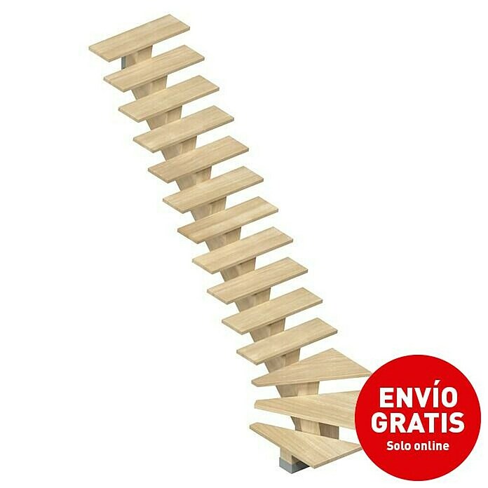Sogem Escalera principal Kalea (Sioux White, Ancho: 85 cm, 1/4 espiral izquierda, Altura de planta: 285,2 cm) | BAUHAUS