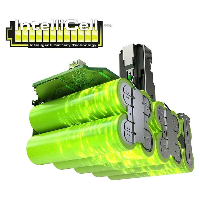 Ryobi ONE+HP Akku Set RB1850X2 - 18 V, 5 Ah, 2 Akkus - Intellicell Akkupack mit intelligenter Batterietechnologie für maximale Leistung und Lebensdauer.