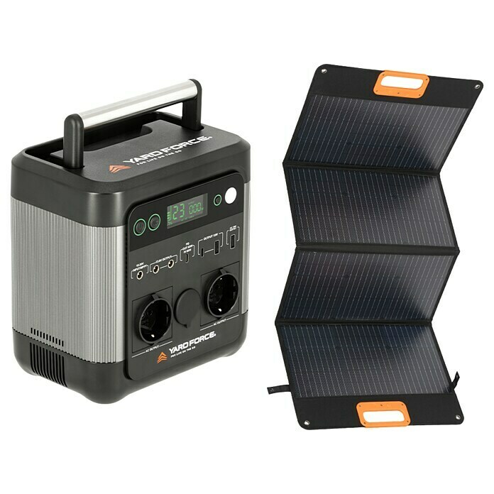 Yard Force Set Powerstation LX PS600 + Solarmodul Flex LX SPP10 (518 Wh) | BAUHAUS