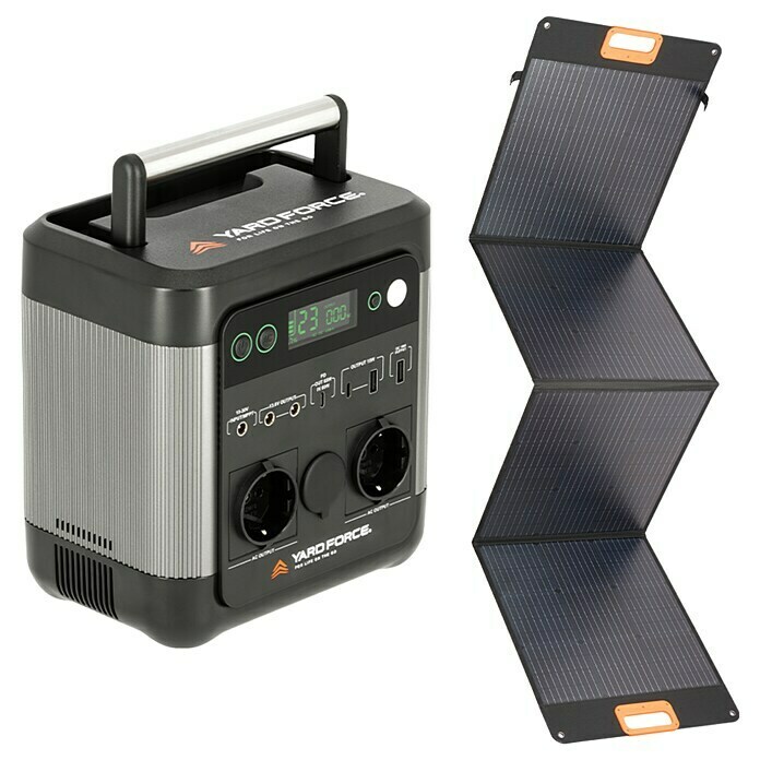 Yard Force Set Powerstation LX PS600 + Solarmodul Flex LX SPP20 (518 Wh) | BAUHAUS