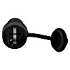 UniTEC Gummi-Schutzkontakt-Kupplung (Leicht, 250 V, 16 A, IPX4, Schwarz)