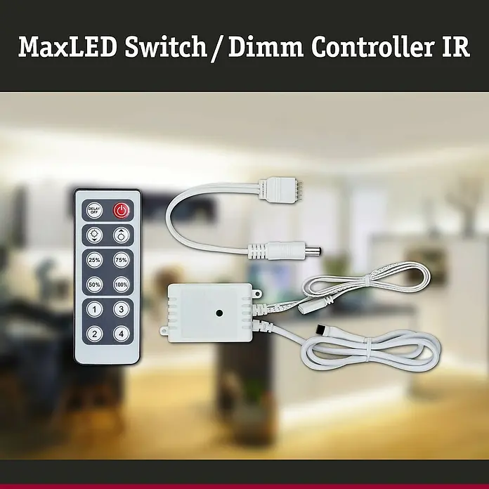 Paulmann MaxLED Dimm- & Schaltcontroller - Kunststoff - MaxLED Switch/Dimm Controller IR zur Steuerung von LED-Beleuchtung. Einfache Bedienung per Fernbedienung für individuelle Lichtstimmungen.