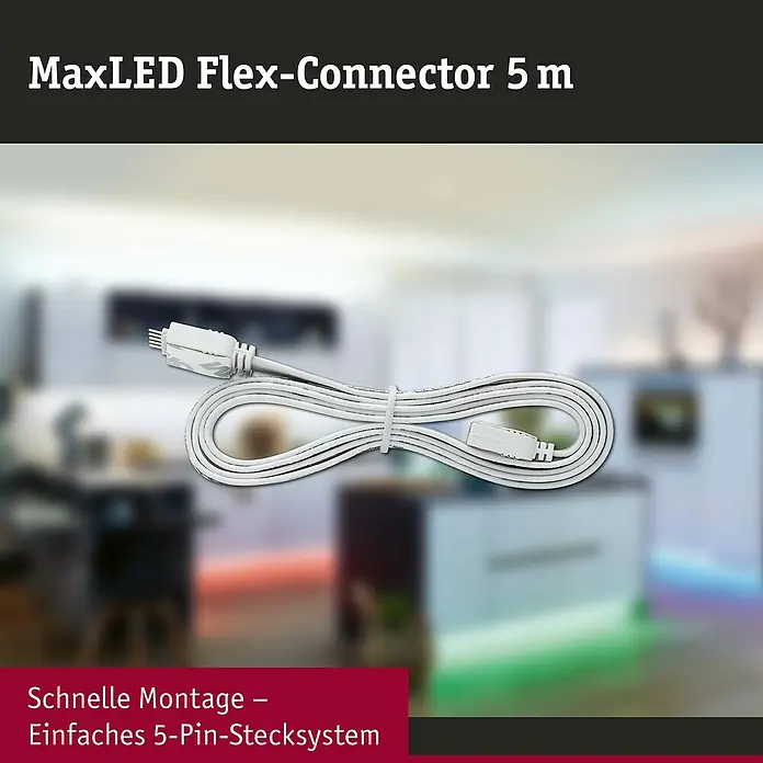 Paulmann MaxLED Verbindungskabel Flex-Connector - 100 cm - MaxLED Flex-Connector 5 m: Der flexible Verbinder für MaxLED-Systeme, einfache Montage dank 5-Pin-Stecksystem.