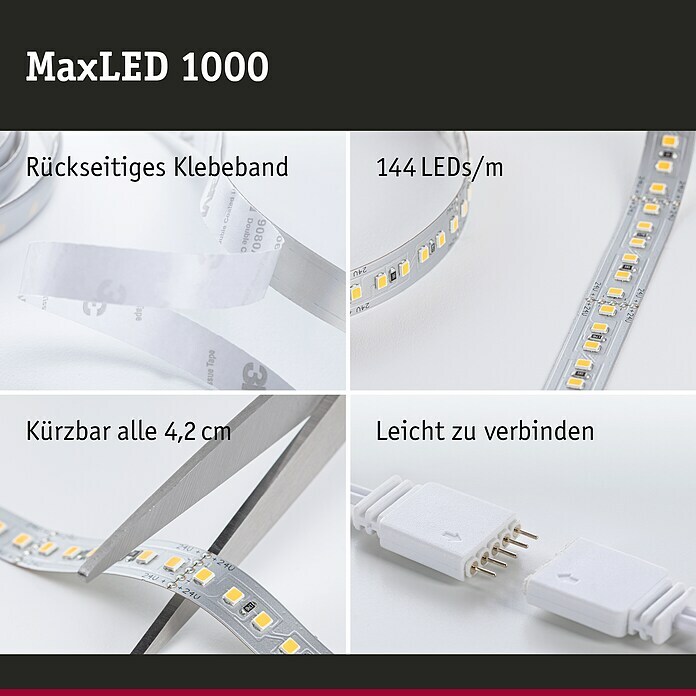 Paulmann LED-Band MaxLED 1000 (1 m, Warmweiß, 13,5 W)