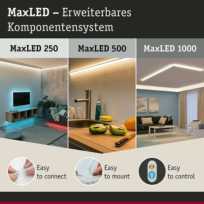 Paulmann MaxLED Dimm- & Schaltcontroller Touch Switch - Silber, 144 W - MaxLED erweiterbares Komponentensystem: Flexible LED-Streifen für individuelle Beleuchtungslösungen im ganzen Haus. Einfache Installation & Steuerung.