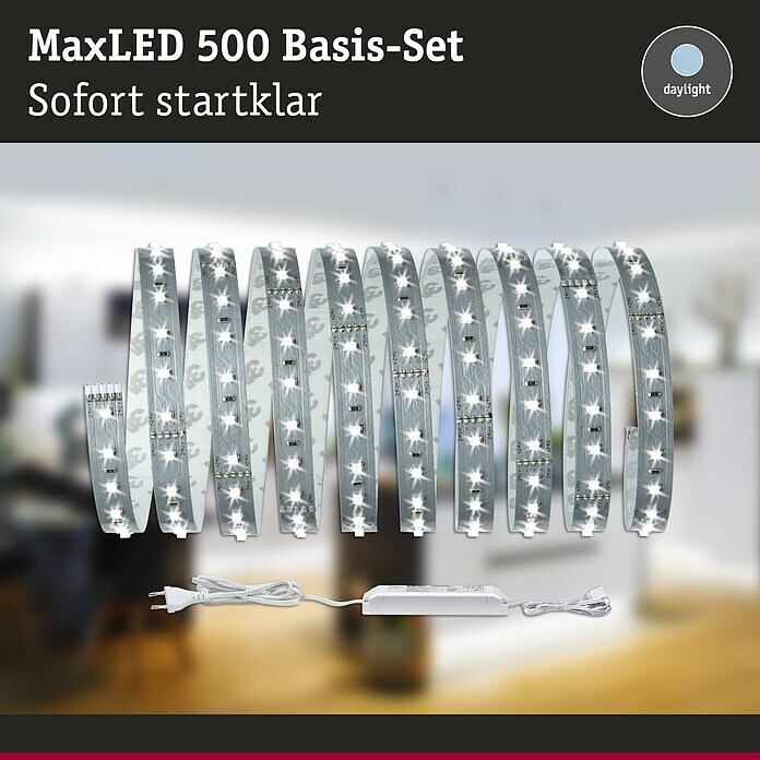 Paulmann MaxLED 500 LED-Band | BAUHAUS W, 17 m, 3 1.650 Basisset Lichtfarbe: lm) Tageslichtweiß, (Länge: unbeschichtet