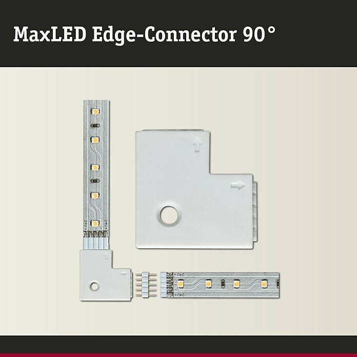 Paulmann Eckverbinder MaxLED Edge-Connector 90° (4 Stk. Eckverbinder, Kunststoff)