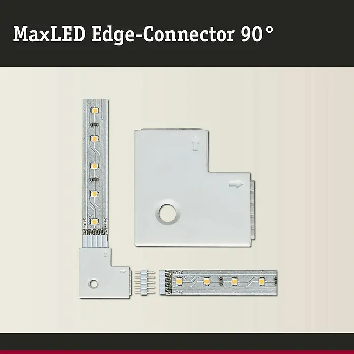 Paulmann MaxLED Eckverbinder Edge-Connector 90° - Kunststoff, L x B x H: 25 x 25 x 4,5 mm - MaxLED Edge-Connector 90°: Das perfekte Zubehör, um Ihre LED-Streifeninstallationen flexibel und präzise zu gestalten. Einfache Verbindung für individuelle Lichtlösungen.