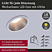 Paulmann LED-Einbauleuchte Cole (6,5 W, Weiß/Silber, Warmweiß, 1 Stk.) | BAUHAUS