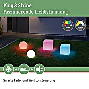 Paulmann Plug & Shine LED-Gartenstrahler Cube (2,8 W, Weiß, Per App steuerbar, IP65, L x B x H: 20 x 20 x 20 cm) | BAUHAUS