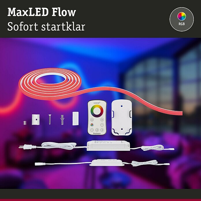 Paulmann MaxLED LED-Band Flow RGB Basisset (L x H: 3 m x 10 mm, Weiß) | BAUHAUS