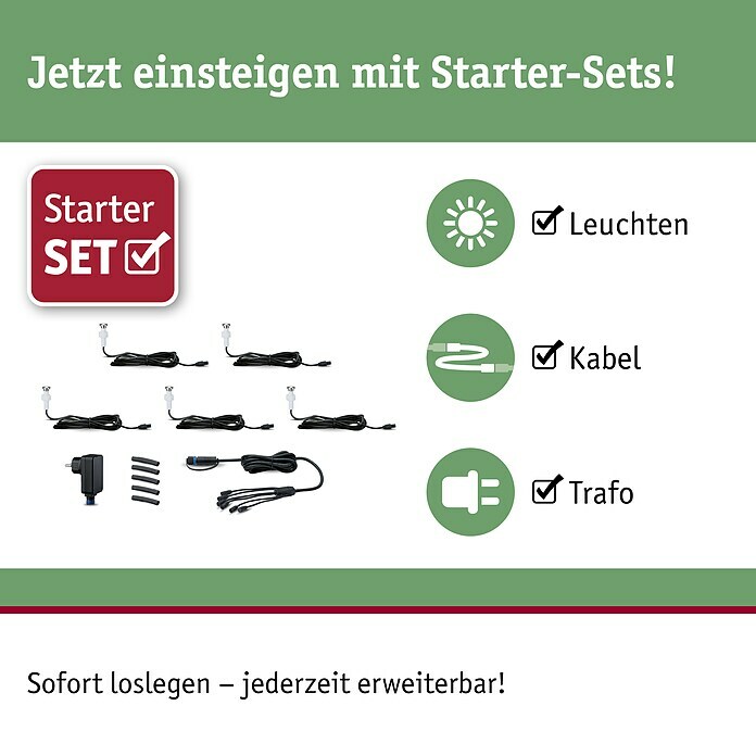 Paulmann Plug & Shine LED-Gartenspot-Set Micro Pen II (Anzahl Leuchtmittel: 5 Stk., 0,22 W, Silber)