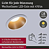 Paulmann LED-Einbauleuchte Cole (6,5 W, Weiß/Gold, Warmweiß, 1 Stk.) | BAUHAUS