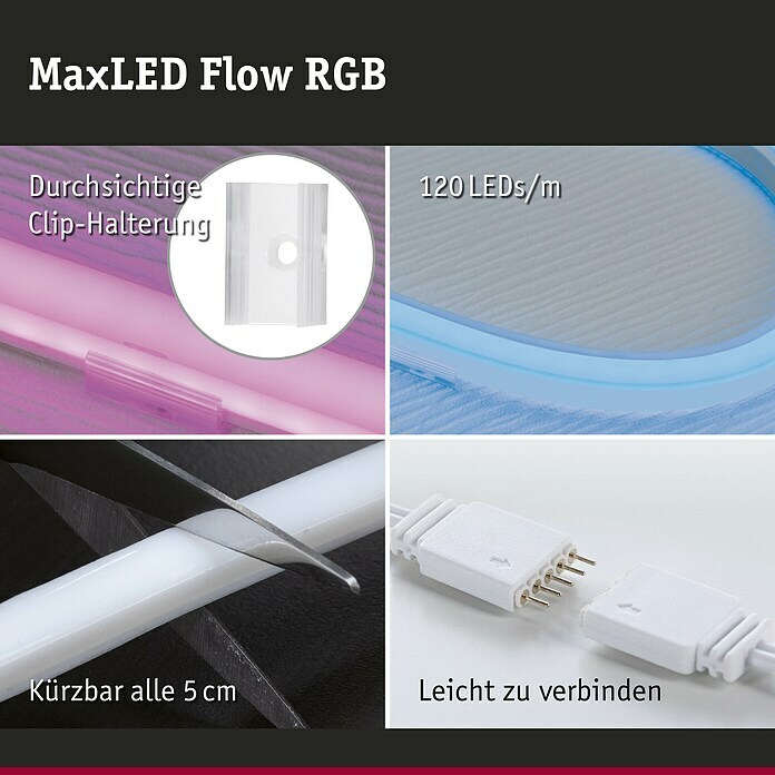 Paulmann MaxLED LED-Band Flow RGB Basisset (L x H: 1,5 m x 10 mm, Weiß) | BAUHAUS