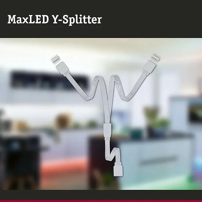 Paulmann MaxLED Y-Verteiler - L x B x H: 30 x 12 x 7 mm, Weiß - MaxLED Y-Splitter zum einfachen Verbinden von LED-Streifen. Perfekt für individuelle Beleuchtungslösungen und kreative Lichtgestaltung im Innenbereich.