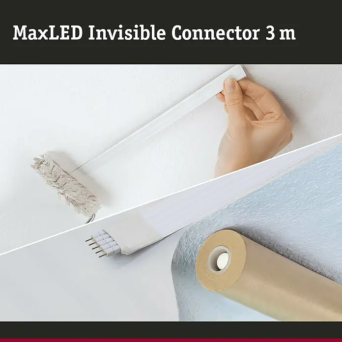 Paulmann MaxLED Clip-Connector Function MaxLED - L x B x H: 3 m x 17,5 mm x 12 mm, Weiß - MaxLED Invisible Connector 3 m für nahtlose LED-Installationen. Einfache Anwendung für flexible Lichtgestaltung.