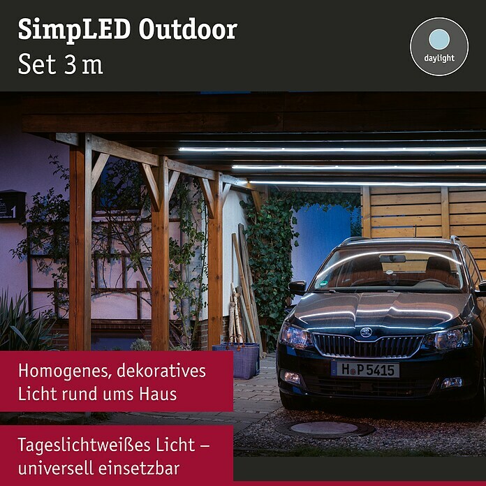 Paulmann LED-Band Simpled Outdoor (Länge: 3 m, Lichtfarbe: Kaltweiß, 12 W, 1.260 lm) | BAUHAUS